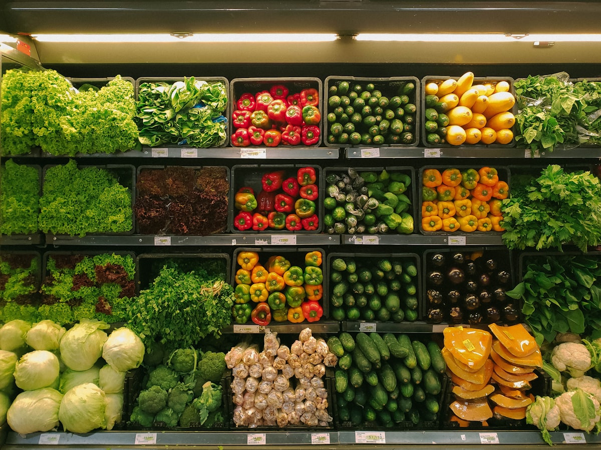 Grocery store produce aisle