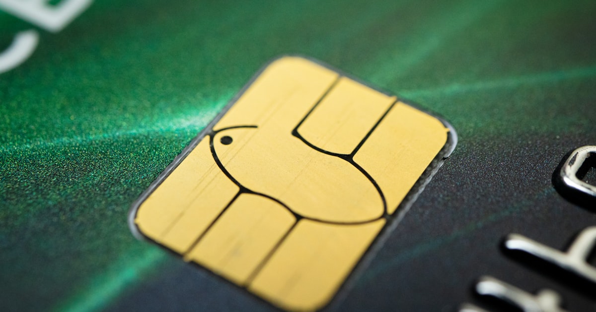 Credit card chip close-up for cash back comparison
